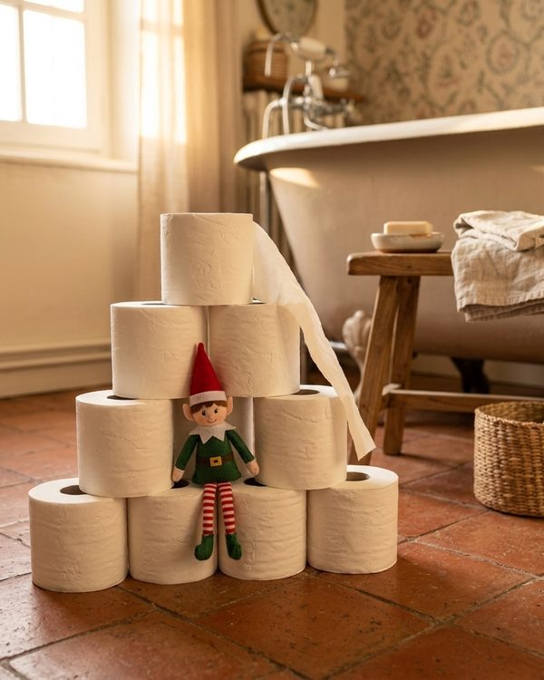 Le lutin caché dans les rouleaux de papier toilette